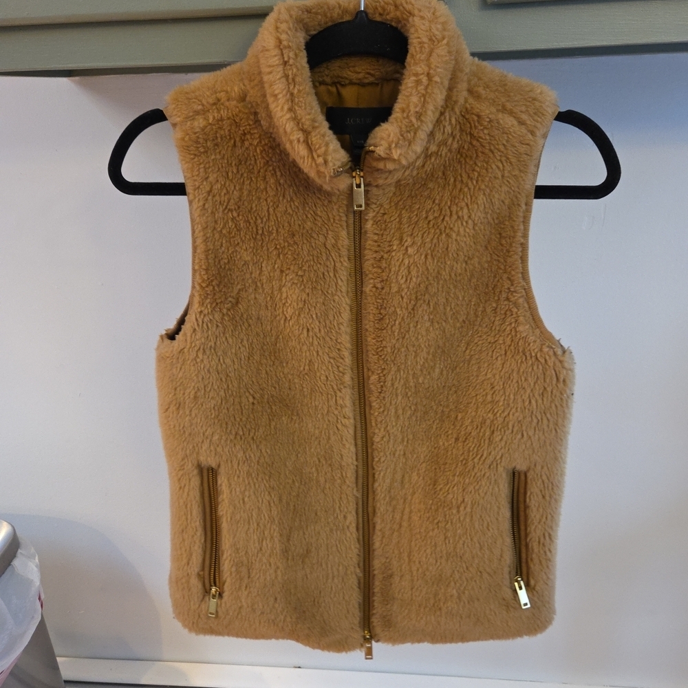 J. Crew Tan Fleece Vest